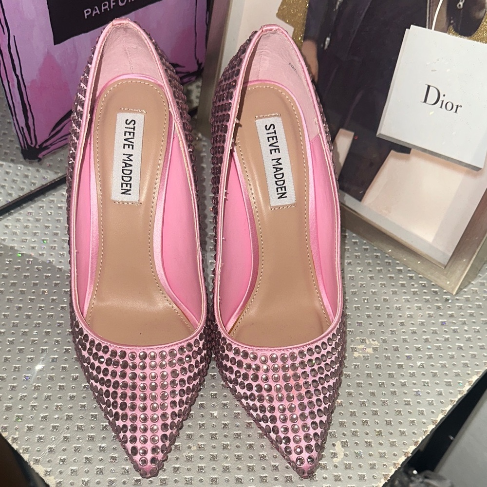 Steve Madden Pink Rhinestone Heels